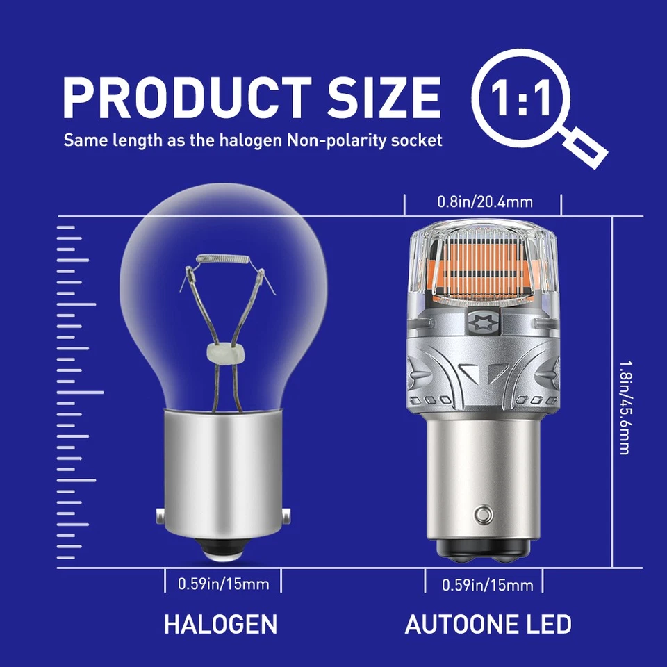2X 1157 LED Amarillo DRL Interruptor Señal de Giro Indicador Bombillas de Luz de Estacionamiento Foto 4 de 4