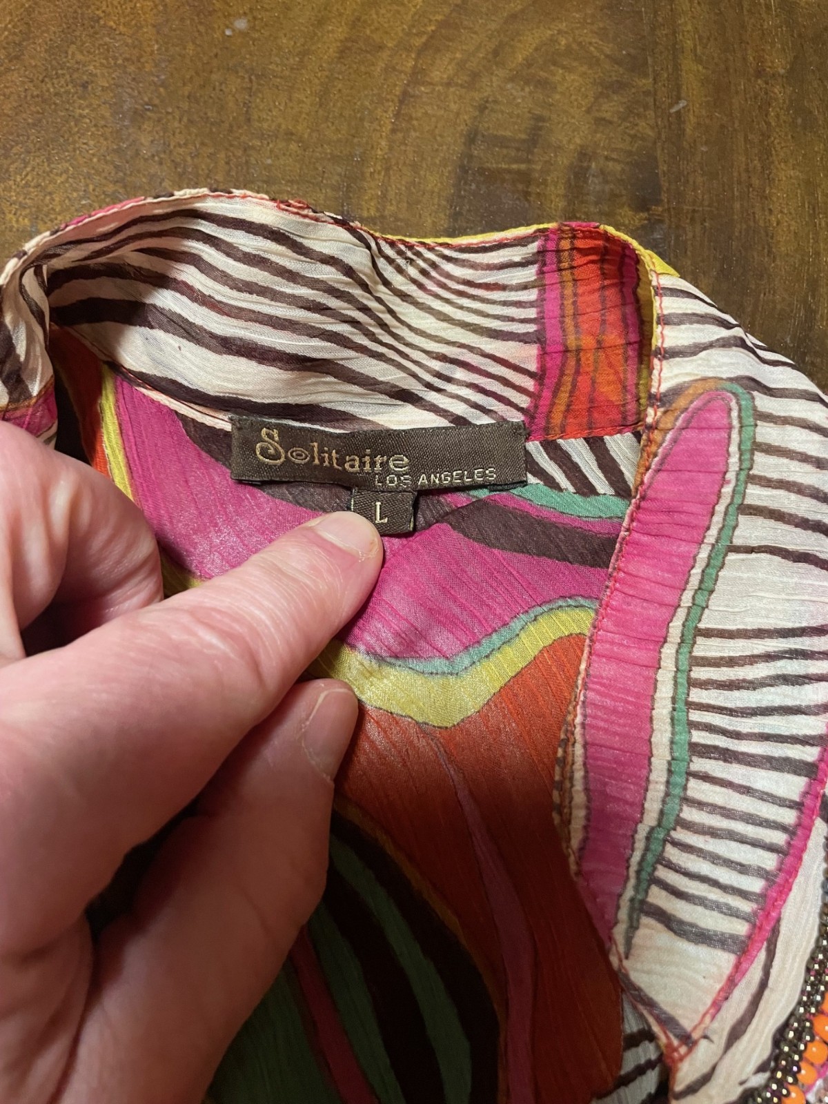 Solitaire 60s throwback psychedelic print dashiki… - image 2