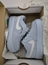 Image of Nike Air Force 1 Low EasyOn LV8 1 Toddlers. Blue/ pure platinium  UK 4.5 EU 21