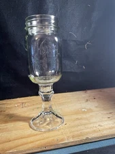 Clear Glass Mason Jar Country Goblet Redneck 12 Oz Wine Glass w/ Lid