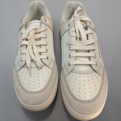   Saint Laurent SL/61 Low Top Sneaker White Leather Suede Sz 40 NIB Retail $875