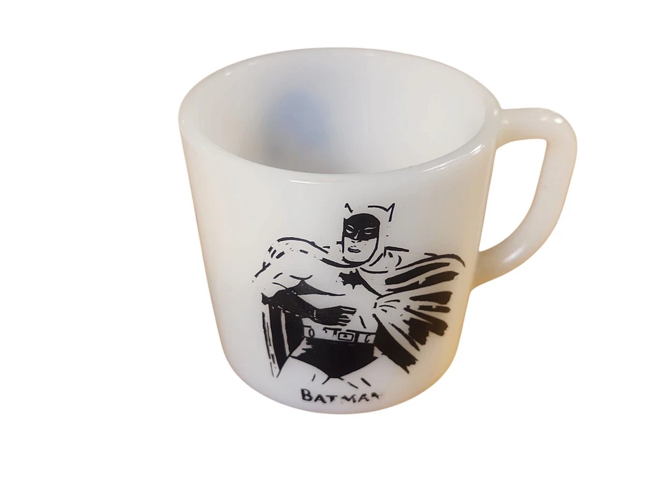 Taza de vidrio de leche Westfield vintage 1966 Batman de 3+ pulgadas Foto 2 de 4