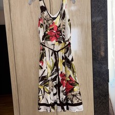 Tahari Arthur Levine Woman's Multicolored Belted Tank Top Dress Size 12