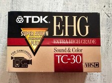 Vintage TDK E-HG TC-30 VHS-C Camcorder Tape Sealed NOS Super Avilyn Japan