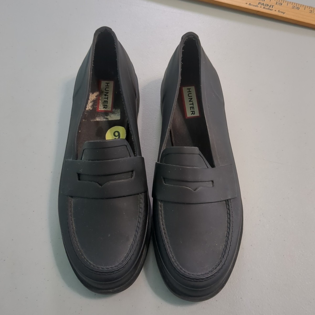 Hunter Loafer Women's 9 Black Penny Slip-On Shoes Rubber Matte