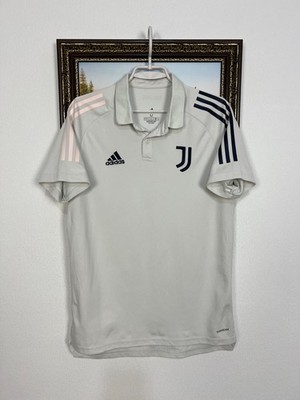 Adidas Juventus White Football Polo Train Shirt Soccer Maglia Mens Trikot Size M