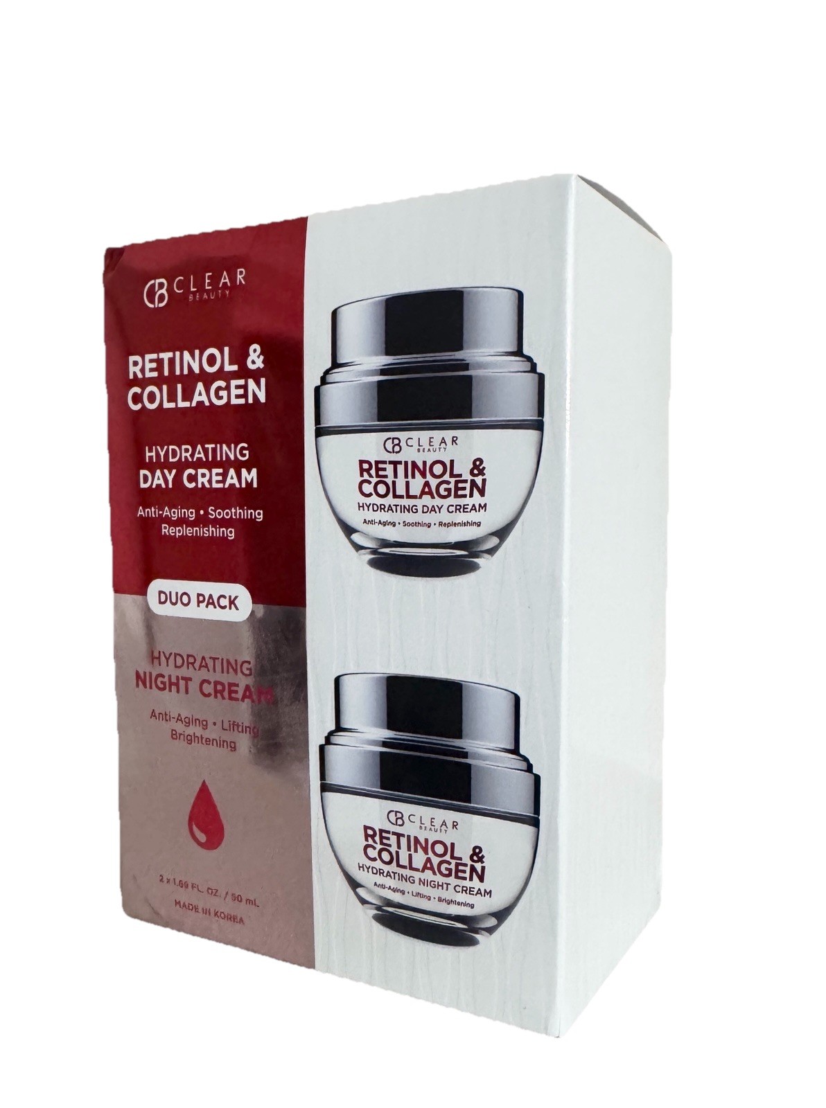 CB Clear Beauty Retinol - Collagen DAY/NIGHT Cream DUO Pack 2x 1.69 FL