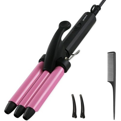 Mini Welleneisen 13mm - Lockenstab für kurze Haare, 200°C Keramik, Rosa