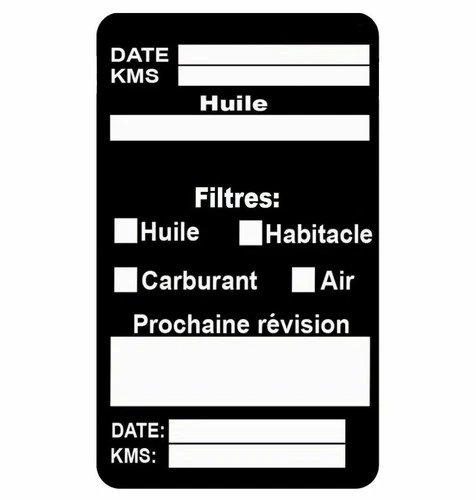 Waterproof label sticker car maintenance reminder change oil filter