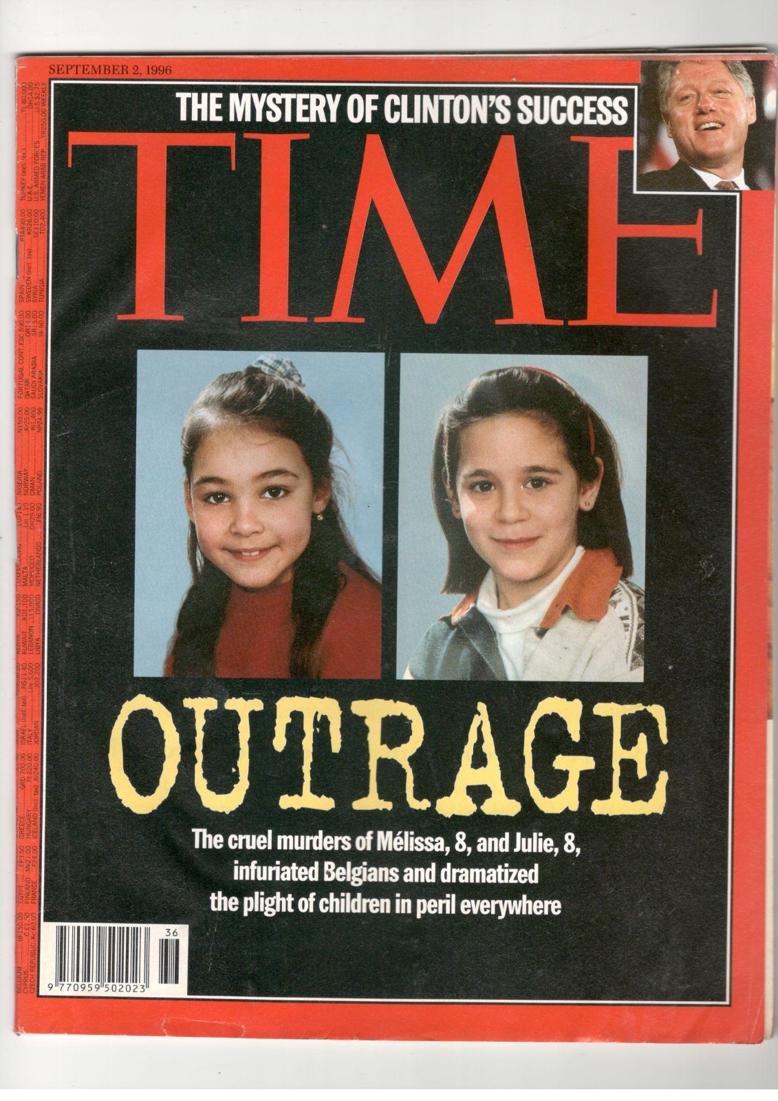Outrage Crimes Against Children Belgio Marc Dutroux Time 1996 Magazine September
