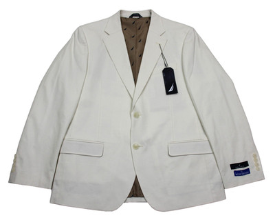 Nautica Suit Mens 36R 30W Cream Modern Fit GAFF Active Stretch 2 Piece Set