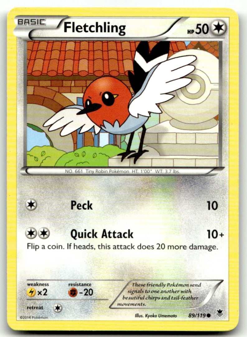 Fletchling 89/119 Common Phantom Forces Pokemon Moderately Played