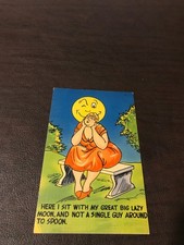 HUMOR - UNPOSTED POSTCARD - HERE I SIT WITH MY GREAT BIG LAZY MOON AND NOT A ...