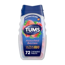 Tums Ultra Strength 1000 Assorted Berries Antacid Tablets, 72 Ct