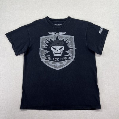Call Of Duty Black Ops Shirt Mens S Black Skull Logo Graphic Video Game Tee