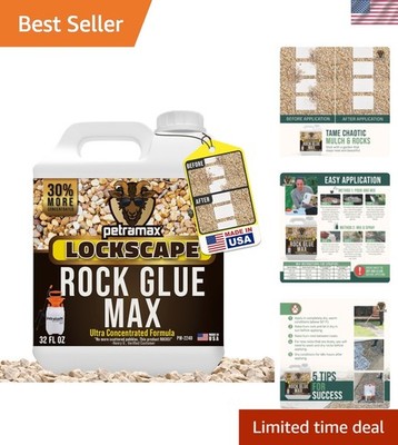 Lockdown Gravel & Pebbles with Max Rock Glue - 32 Oz Durable Landscape Adhesive