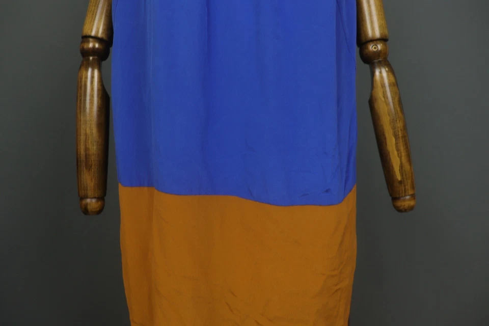 H&M Multi Colorblock Regular Fit Spaghetti Strap Round Neck Maxi Dress Size 38 - Image 3 of 4
