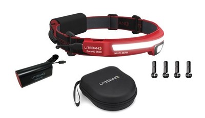 Liteband Bundle PRO PureHD 2500 Lumens LED Headlamp Rechargeable Battery Powe...