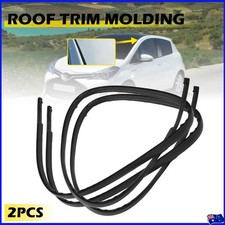 2Pc Black Car Roof Drip Moulding Trims For Toyota Yaris Hatchback 4-Door 2006-16