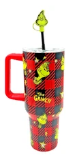 Dr. Seuss The Grinch 40oz Tumbler Cup with Straw And Handle