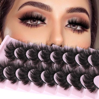 alicrown Falsche Wimpern Dicke 20MM Wimpern Fluffy Volumen 3D Fake Eyelashes Dr...