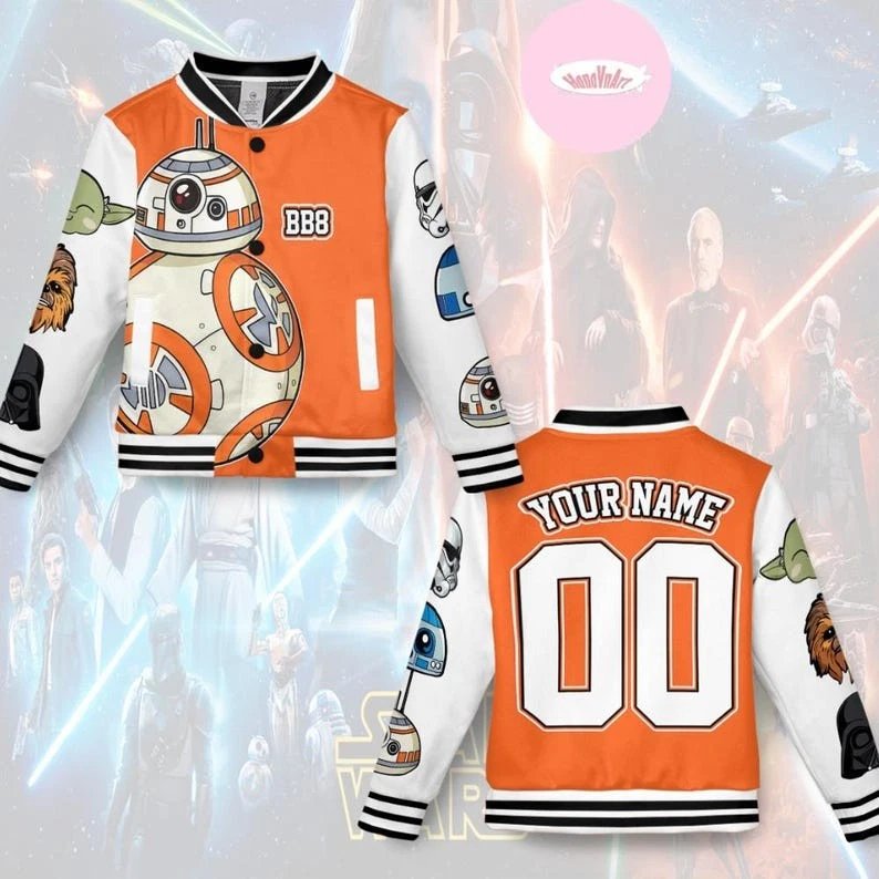 Custom Star Wars R2-D2 Droid Galaxy's Edge Characters Fan Gift Baseball Jacket