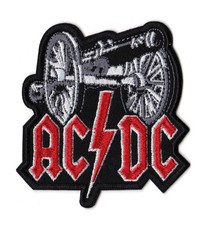 ACDC Embroidered Sew On Patch Cannon For Those About To Rock Hard Rock Band Logo