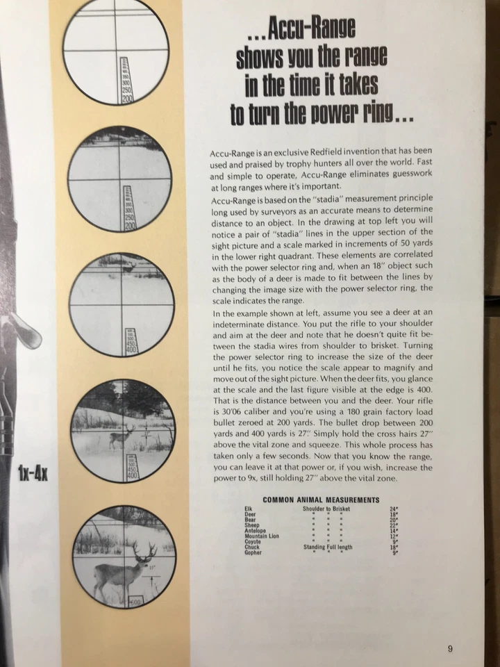 REDFIELD Low Profile WIDEFIELD 3X-9X ACCU-RANGE com torre alvo STONEY POINT - Imagem 4 de 4