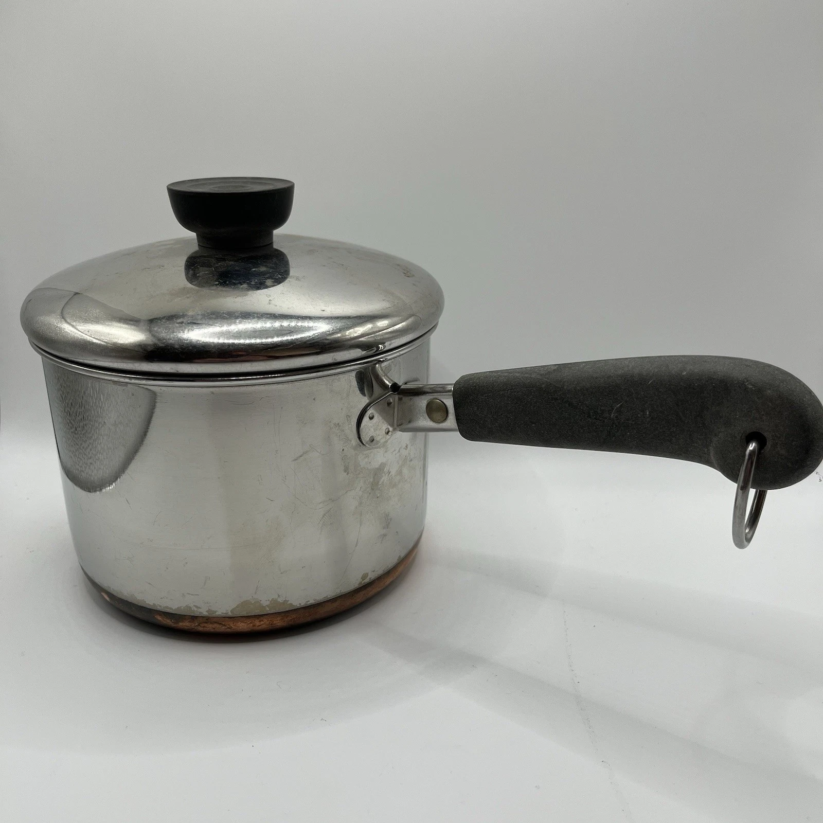 1801 Revere Ware 1 L 2 Qt Stainless Steel Sauce with Lid Made In Clinton IL USA
