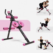 Foldable Ab Machine with Adjustable Resistance Home Gym Ab Trainer for Crunches
