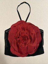 Victorias Secret NWT - S-DD - Satin Red Rose Halter Corset Bra Top - MSRP 150