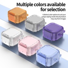 Clear Shockproof Case Cover Built-in Stand w Hook For Samsung Galaxy Buds 4/4Pro