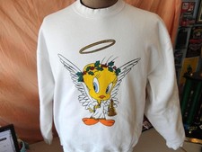 Vintage 90's Looney Tunes Tweety Bird Angel Halo Crewneck Sweatshirt Sz XL 1995