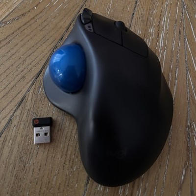 Logitech M570 Wireless Trackball Mouse W/ USB Receiver Dongle TESTED