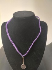 Handmade purple micro cord braided neckless adjustable