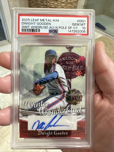 2025 LEAF METAL H/H DWIGHT GOODEN 1/1 WNT WNDRLND AUTO N POLE SF POP 1 PSA 10