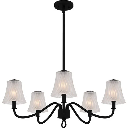 Matte Black  Chandelier from the McKinney Collection - Picture 1 of 5