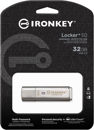 Kingston IronKey Locker+ 50 USB Flash Drive XTS-AES Encrypted for Data Protectio - Picture 2 of 6