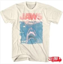 Custom Jaws Fade Natural Adult T-Shirt - Reprint - Hot item / Super sale !!!!!!!