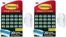 Outdoor Light Clips, 20 Clear Organizers and 24 Strips, Damage-Free Hanging with 2.12 per strip