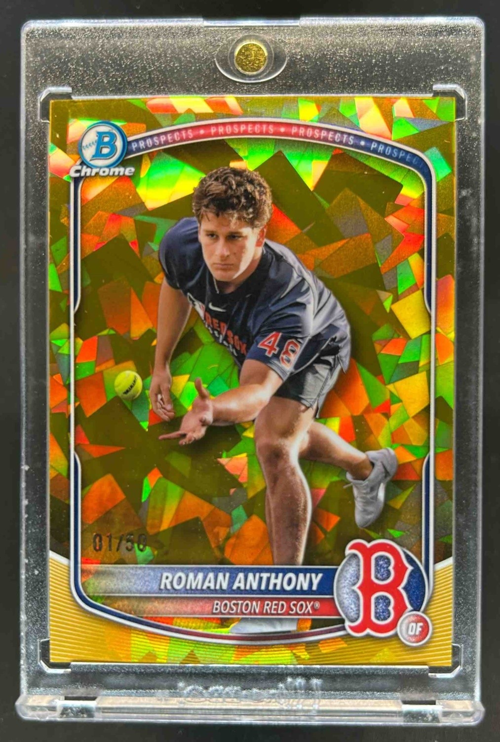 2025 Bowman Chrome Sapphire Roman Anthony Image Variation Gold Refractor #/50