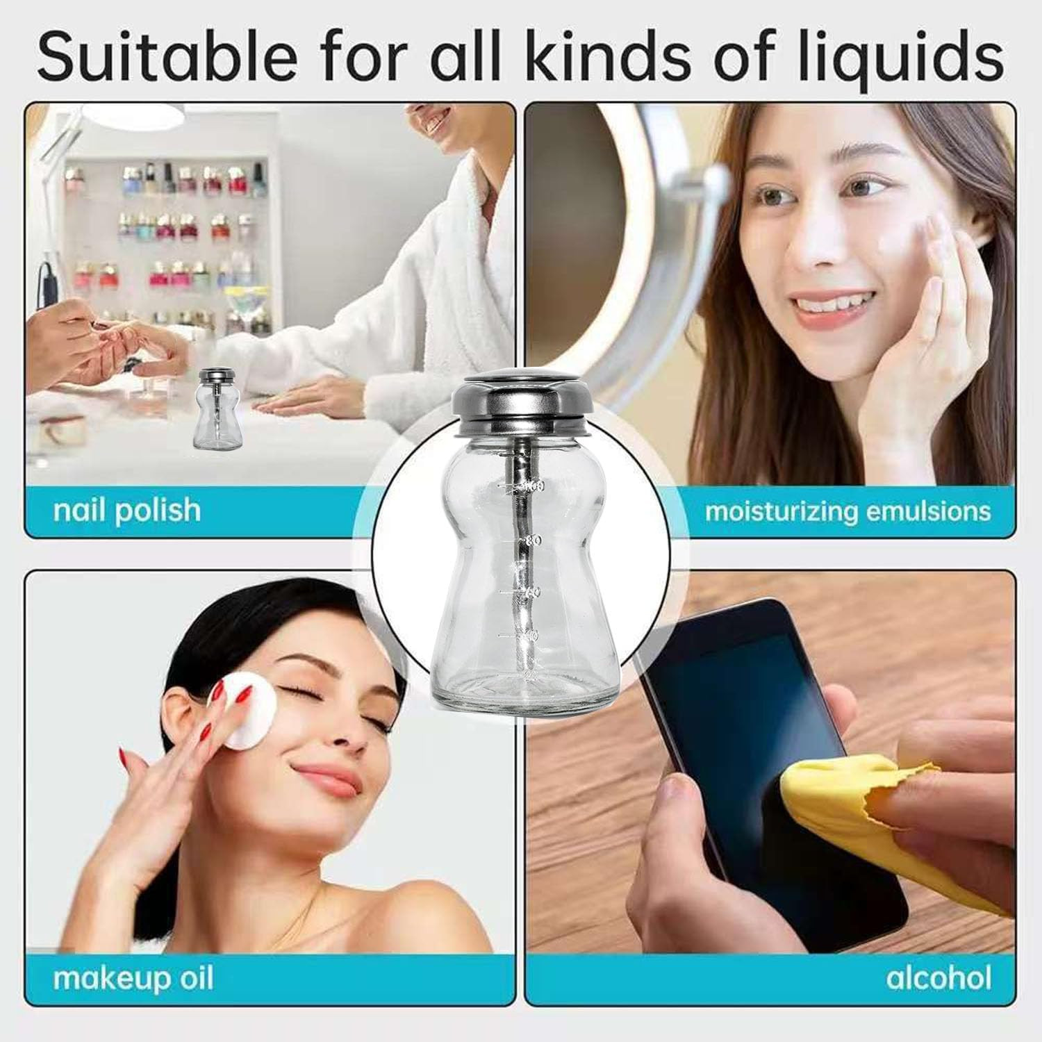 4 Oz/ 120Ml Glass Push down Pump Dispenser Bottle with Cap Push down Glass Empty