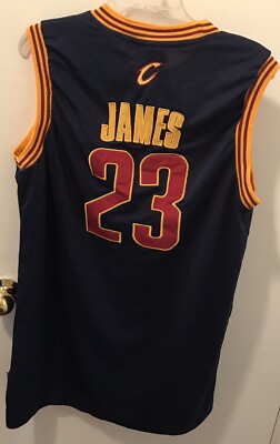 Cavs Lebron James Jersey 23 Blue NBA Cleveland Stitched Satin Logo