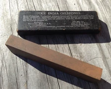 Norton Co. & Pike Mfg. Co. India oilstone 4”x 1” X 1/2" fine single grade grit