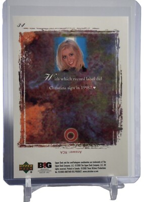 クリスティーナ・アギレラ　トレーディングカード　so emotional 激レア Christina Aguilera 2000 Upper Deck Reflection So Emotional Card