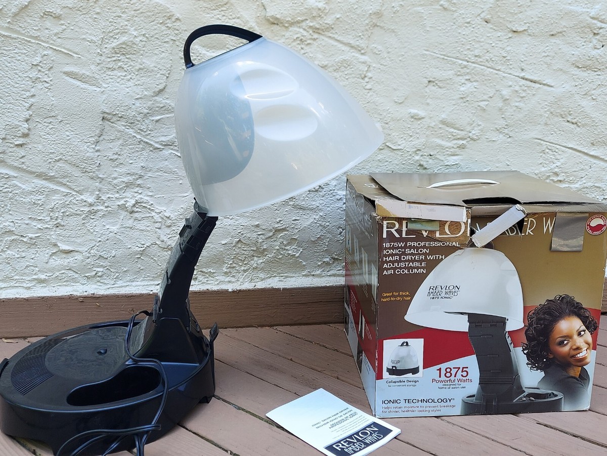 Revlon Amber Waves Salon Dryer 1875W Ionic Hard Bonnet 2heat/2speed  collapsible