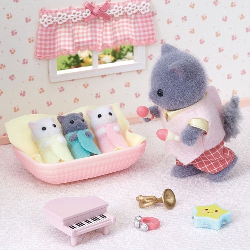 Sylvanian Families Persian cat & Marshmallow Mouse Baby Triplets Calico Critters - Picture 9 of 9