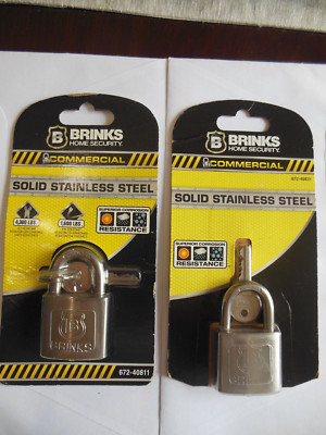 BRINKS * Commercial Grade *Solid Stainless Steel *2pcs* Hardened* Free  Shipping