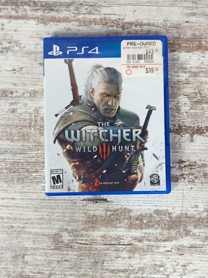 Witcher 3 Wild Hunt PlayStation 4 PS4 Video Game With Map + Manual + Compendium