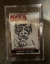 Charlie Adlard Signed Original Sketch Card THE WALKING DEAD